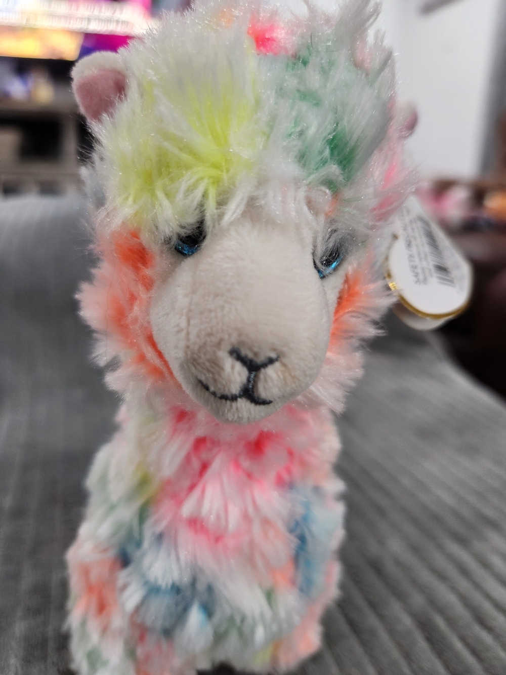 TY Beanie Baby LOLA Rainbow Multicolor Llama (6 Inch) Plush Stuffed Toy